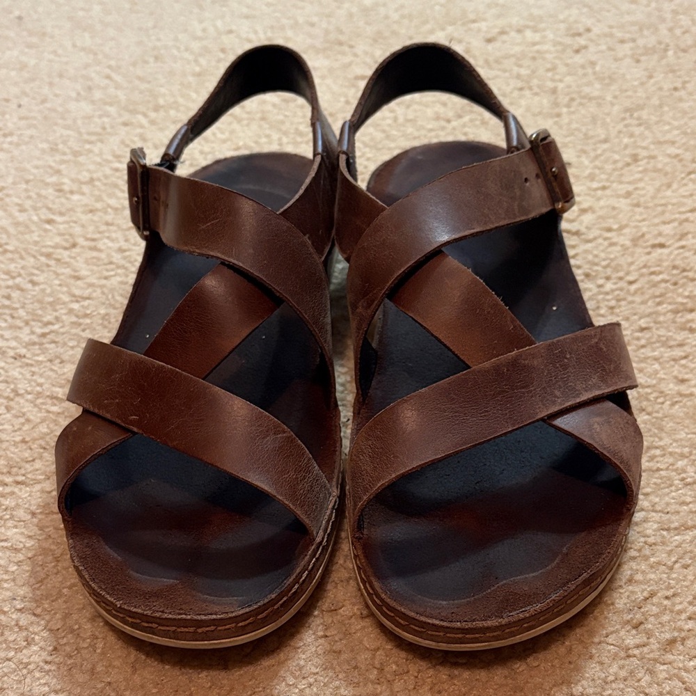 Chaco Brown Leather Buckle Sandals